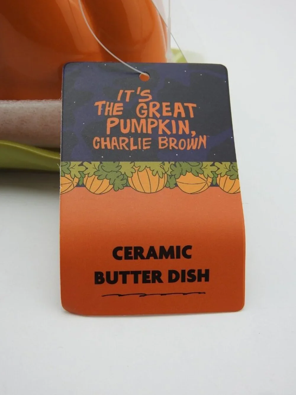Peanuts Great Pumpkin Charlie Brown Snoopy Linus Ceramic Butter Dish New